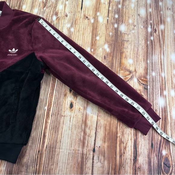 Adidas CLRDO TRACK TOP DH3002 Womens Full Zip Jacket Sz Medium Burgundy/Black - Picture 10 of 15